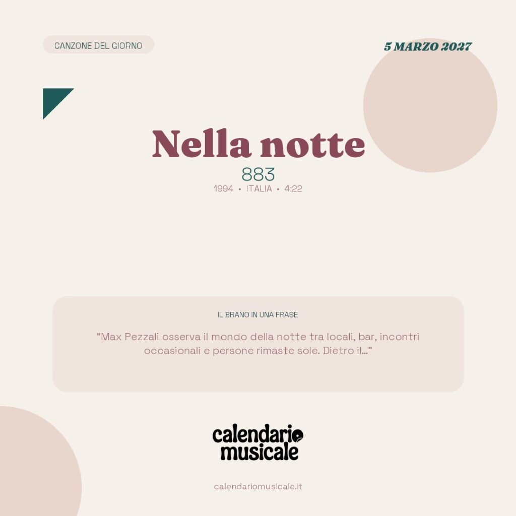 Nella notte di 883 – Calendario Musicale 2027