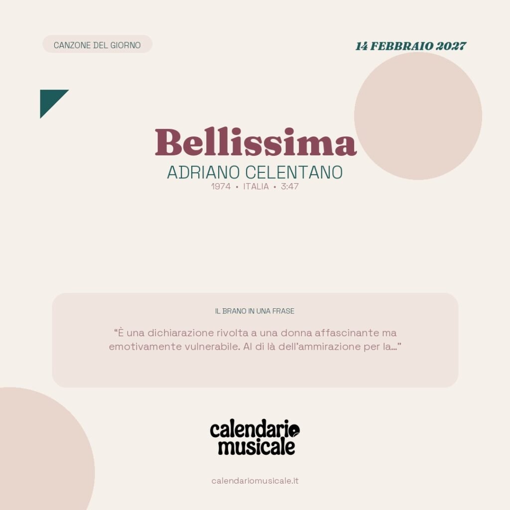 Bellissima di Adriano Celentano – Calendario Musicale 2027