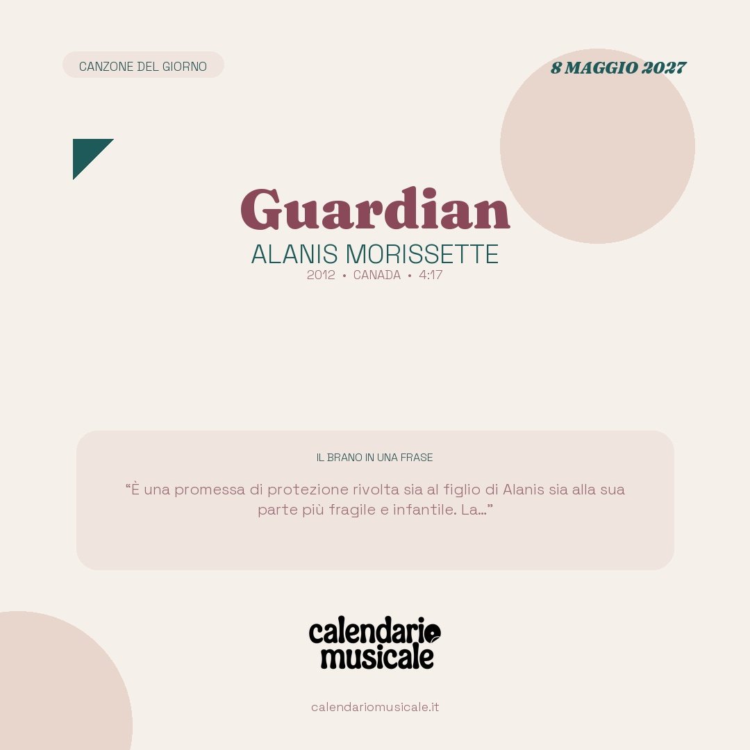 Guardian di Alanis Morissette, la canzone del giorno