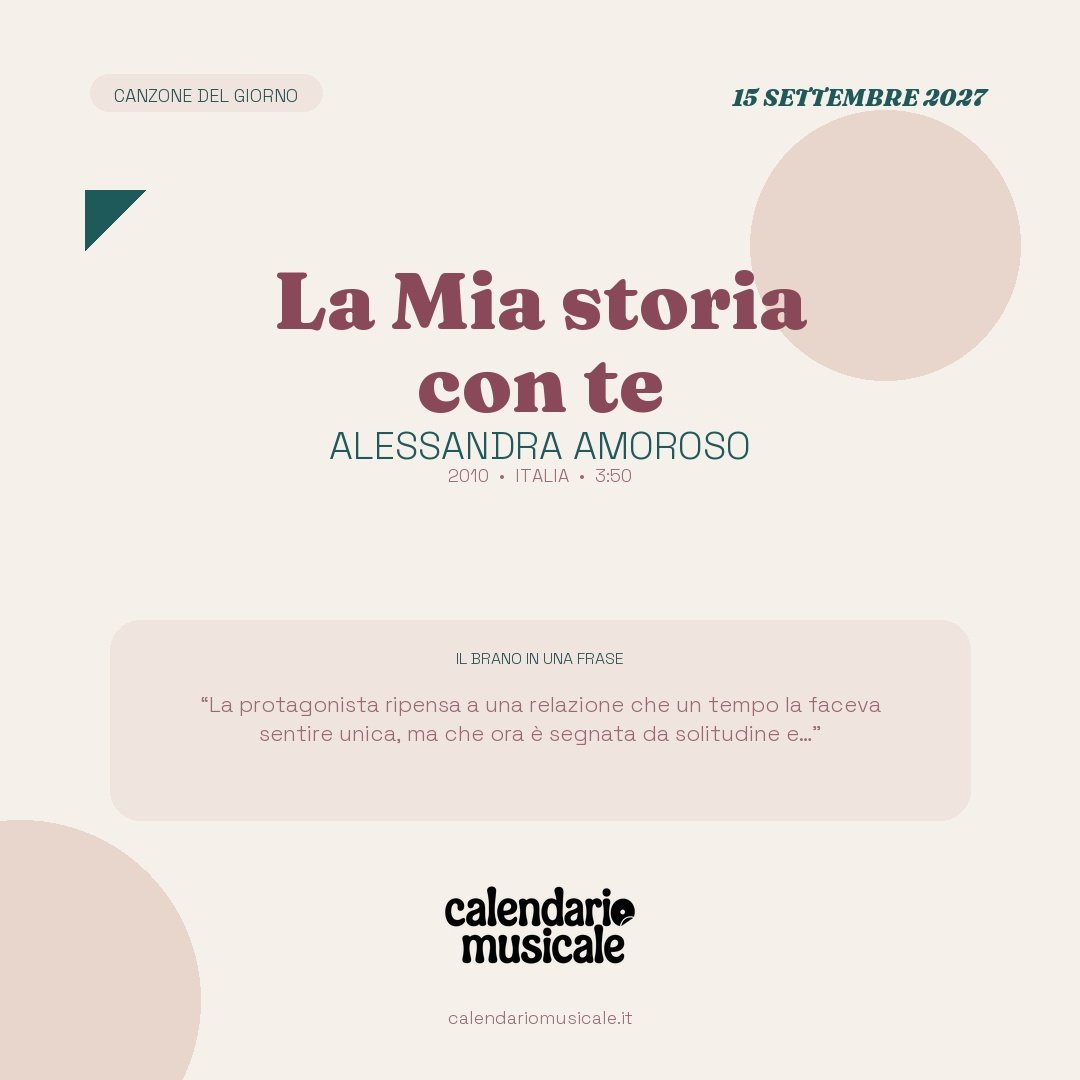 La Mia storia con te di Alessandra Amoroso, la canzone del giorno