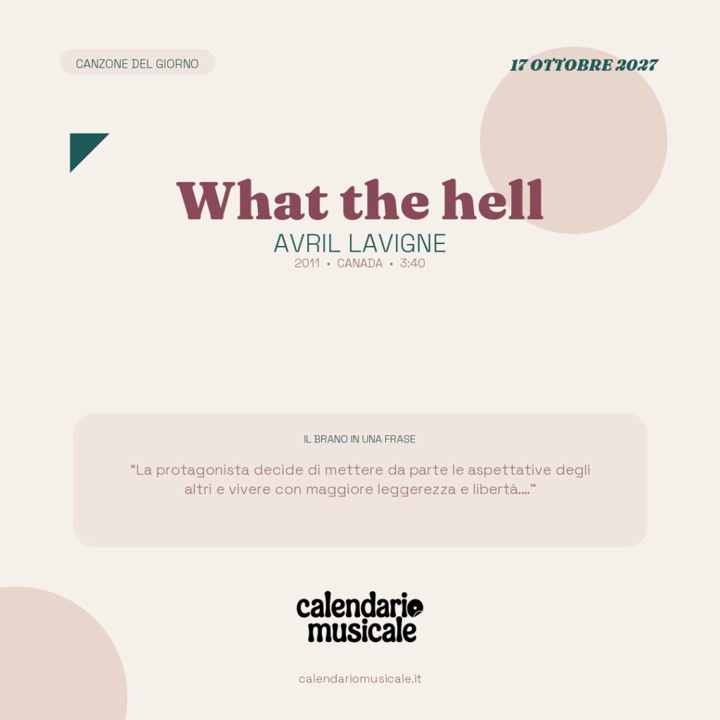 What the hell di Avril Lavigne – Calendario Musicale 2027