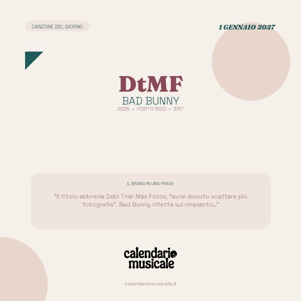 DtMF di Bad Bunny – Calendario Musicale 2027