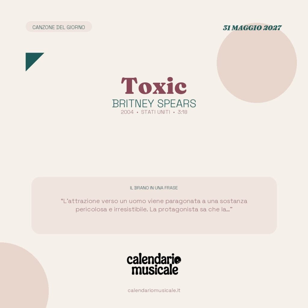 Toxic di Britney Spears – Calendario Musicale 2027