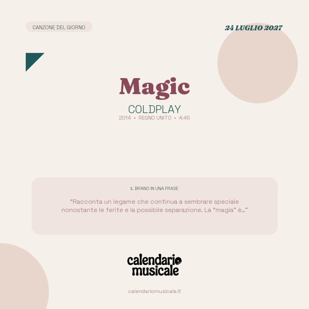 Magic di Coldplay – Calendario Musicale 2027