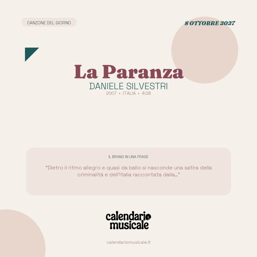 La Paranza di Daniele Silvestri – Calendario Musicale 2027