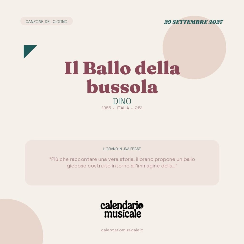 Il Ballo della bussola di Dino – Calendario Musicale 2027