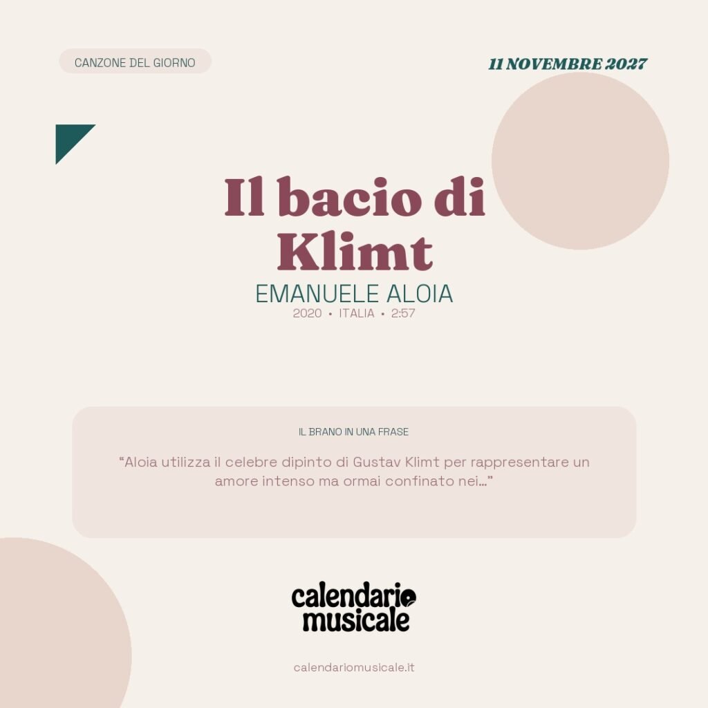 Il bacio di Klimt di Emanuele Aloia – Calendario Musicale 2027