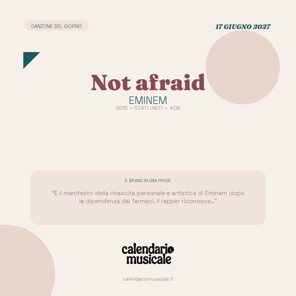 Not afraid di Eminem – Calendario Musicale 2027