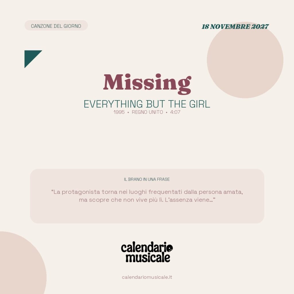 Missing di Everything But The Girl – Calendario Musicale 2027