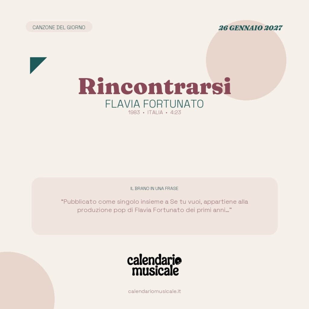 Rincontrarsi di Flavia Fortunato – Calendario Musicale 2027