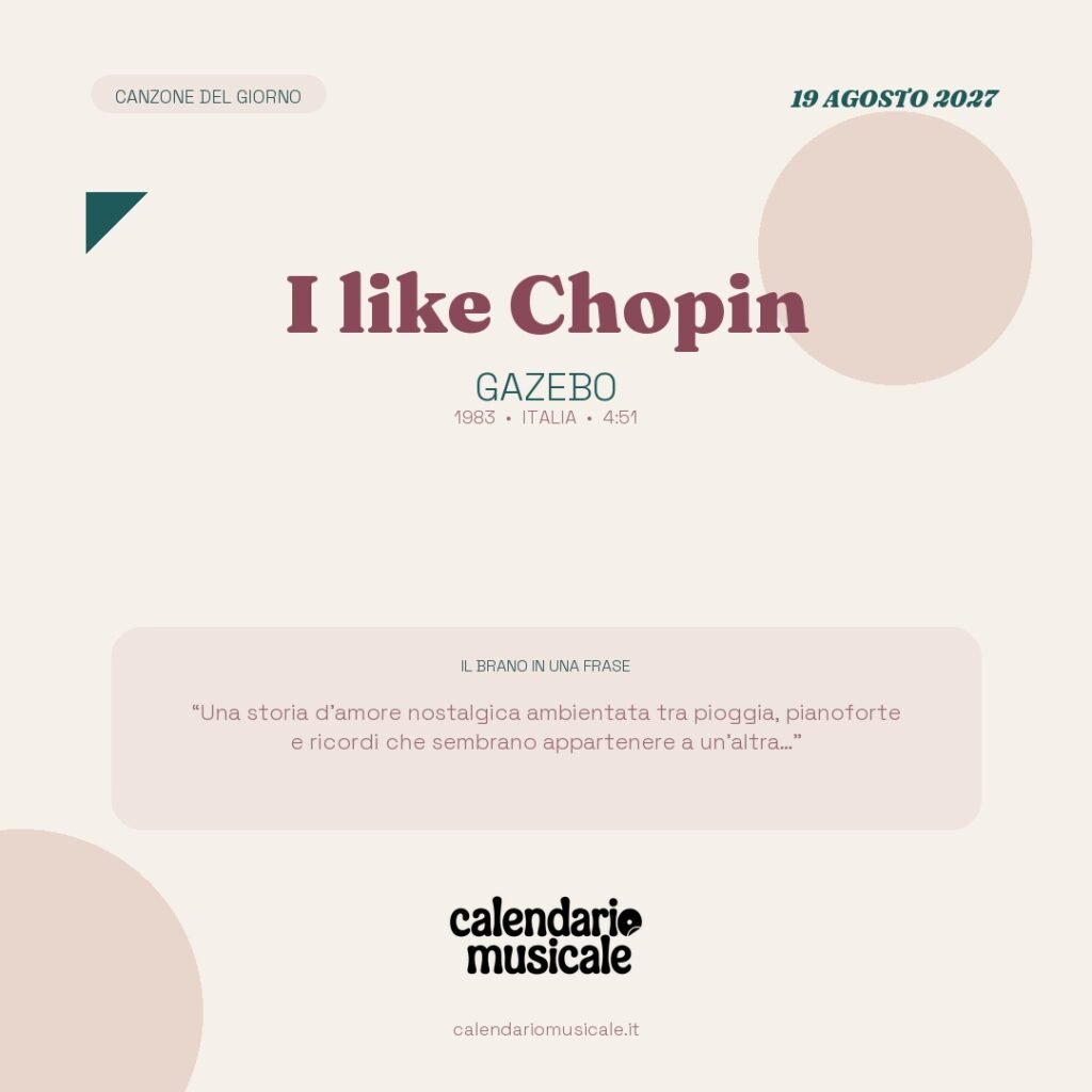 I like Chopin di Gazebo – Calendario Musicale 2027