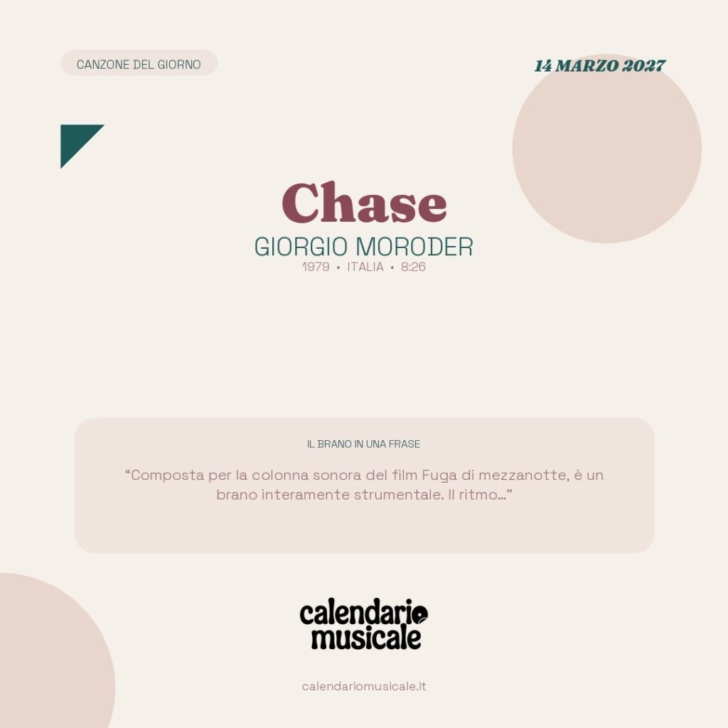 Chase di Giorgio Moroder – Calendario Musicale 2027