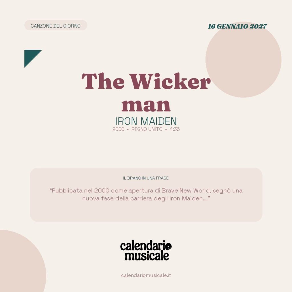The Wicker man di Iron Maiden – Calendario Musicale 2027