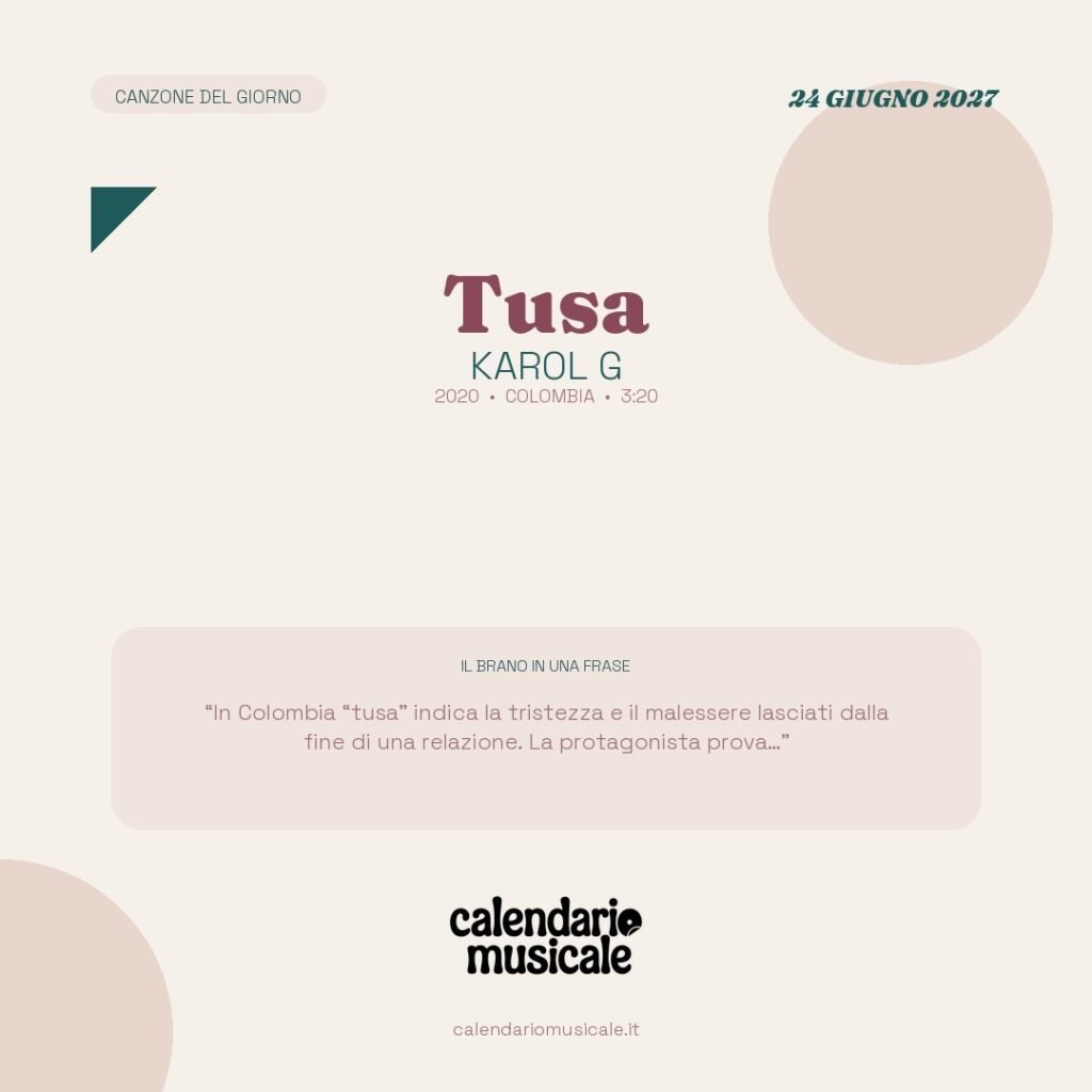 Tusa di Karol G – Calendario Musicale 2027