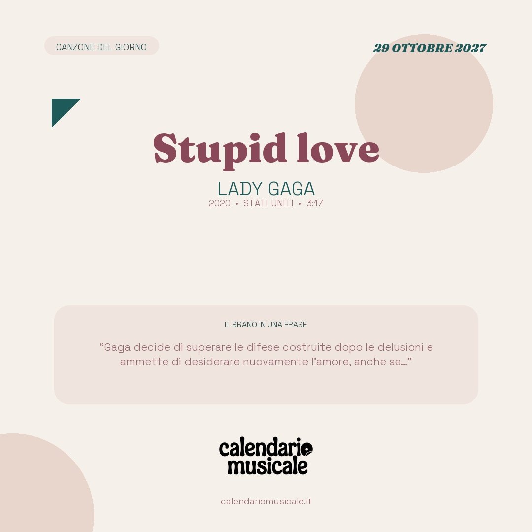 Stupid love di Lady Gaga, la canzone del giorno