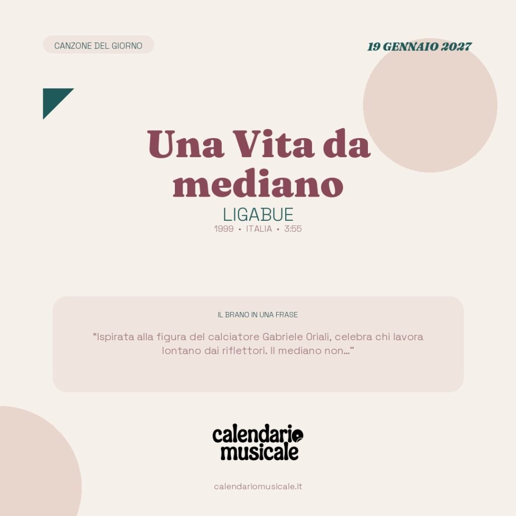 Una Vita da mediano di Ligabue – Calendario Musicale 2027