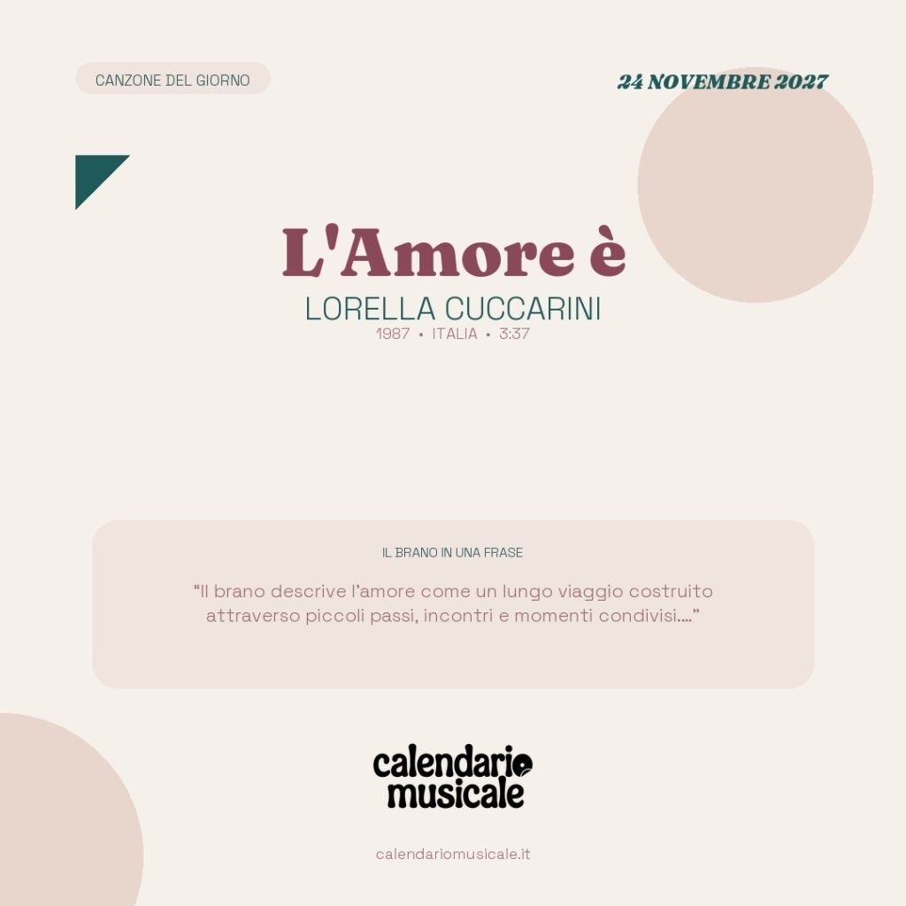 L'Amore è di Lorella Cuccarini – Calendario Musicale 2027