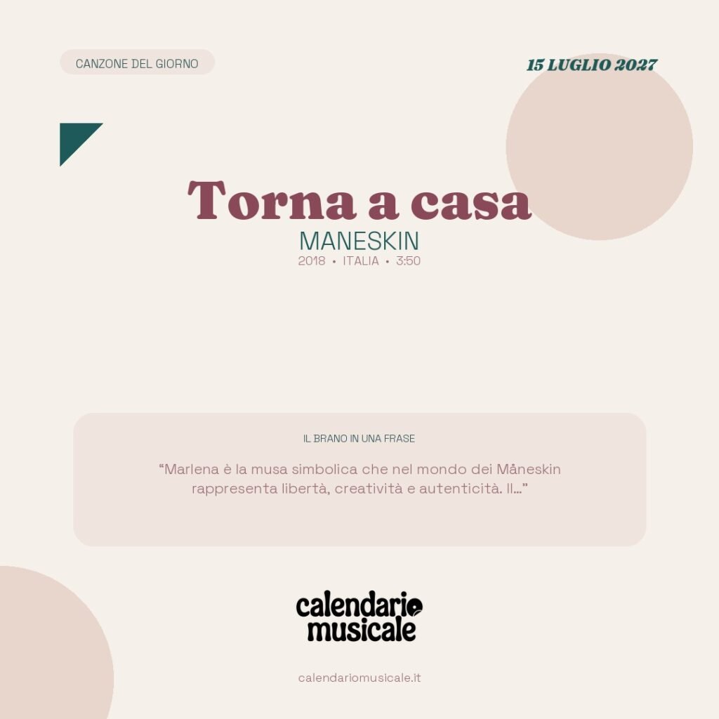 Torna a casa di Maneskin – Calendario Musicale 2027