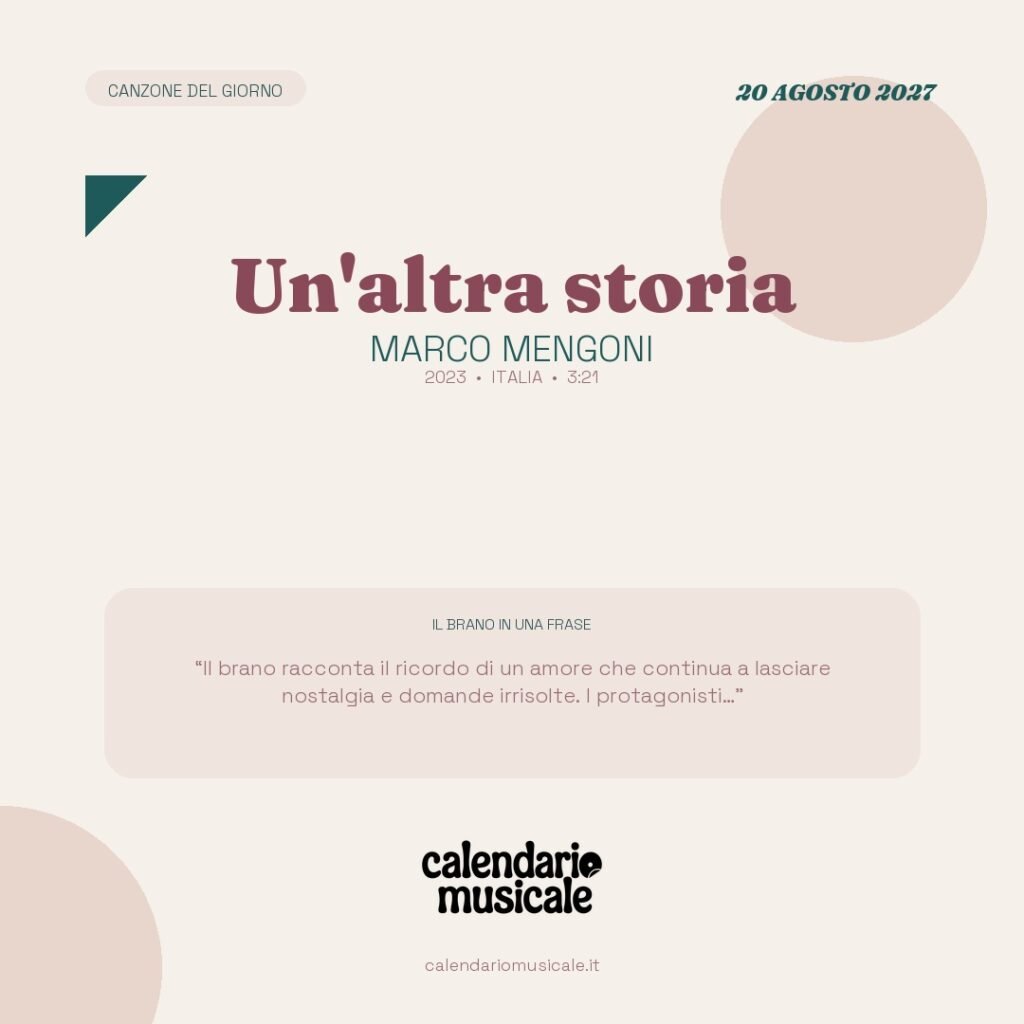 Un'altra storia di Marco Mengoni – Calendario Musicale 2027