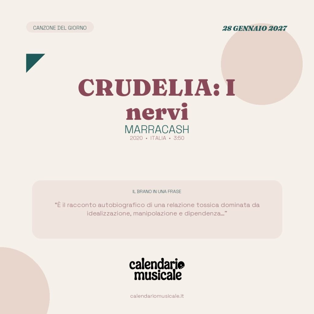 CRUDELIA: I nervi di Marracash – Calendario Musicale 2027