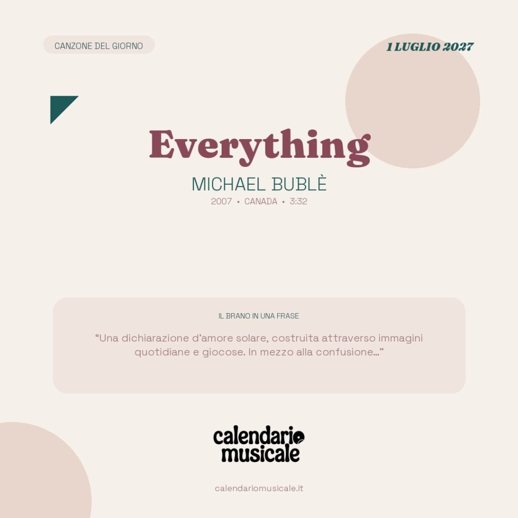 Everything di Michael Bublè – Calendario Musicale 2027