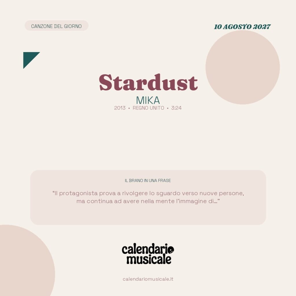 Stardust di Mika – Calendario Musicale 2027