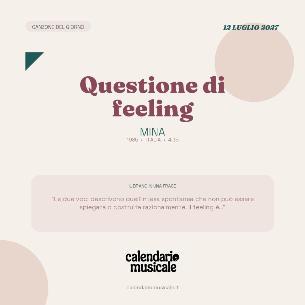 Questione di feeling di Mina – Calendario Musicale 2027