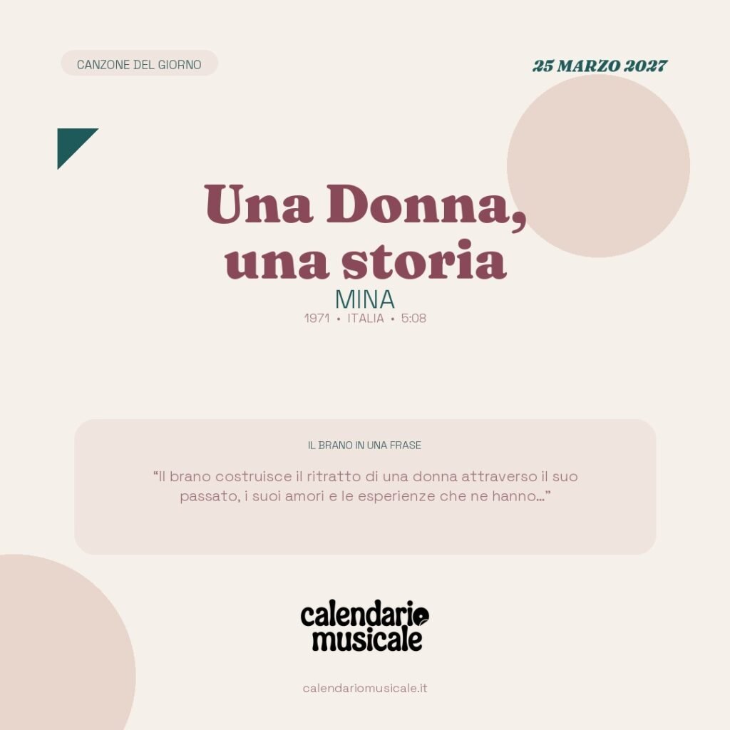 Una Donna, una storia di Mina – Calendario Musicale 2027