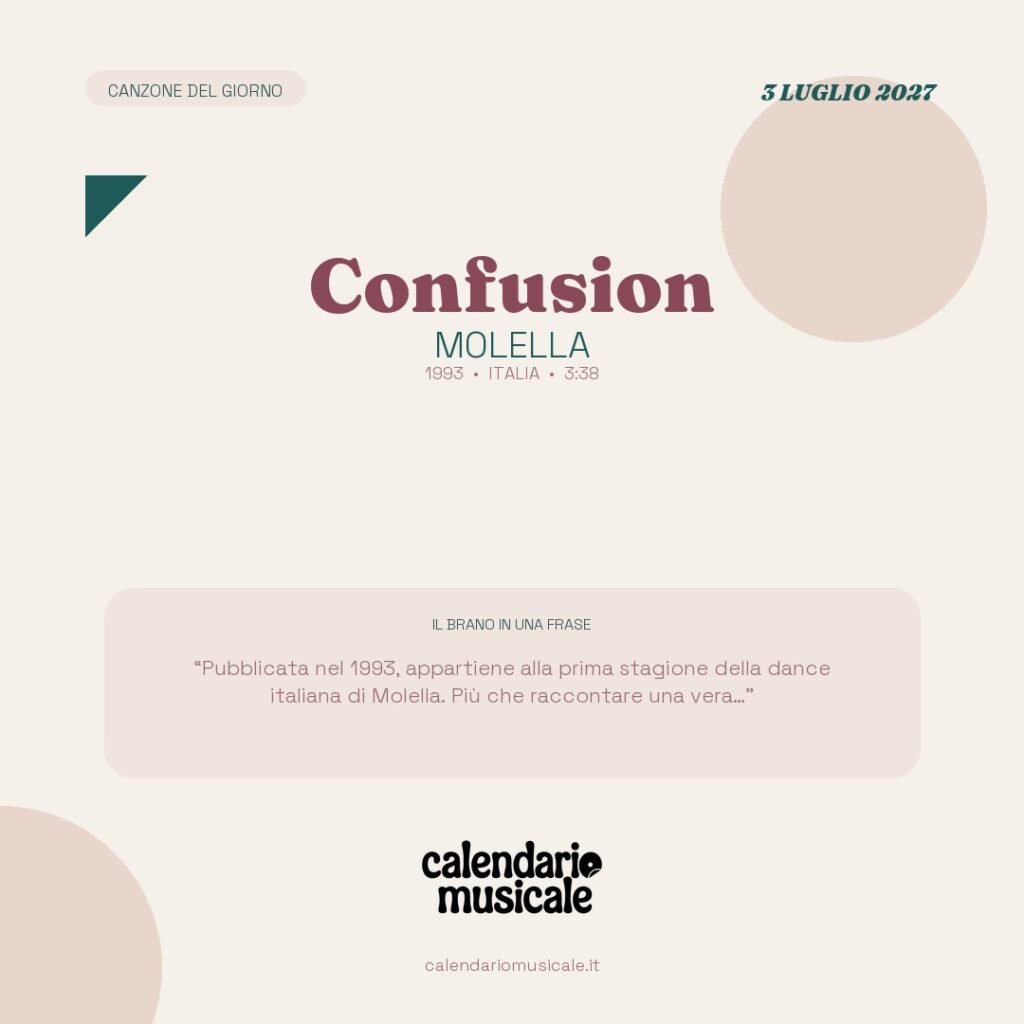 Confusion di Molella – Calendario Musicale 2027