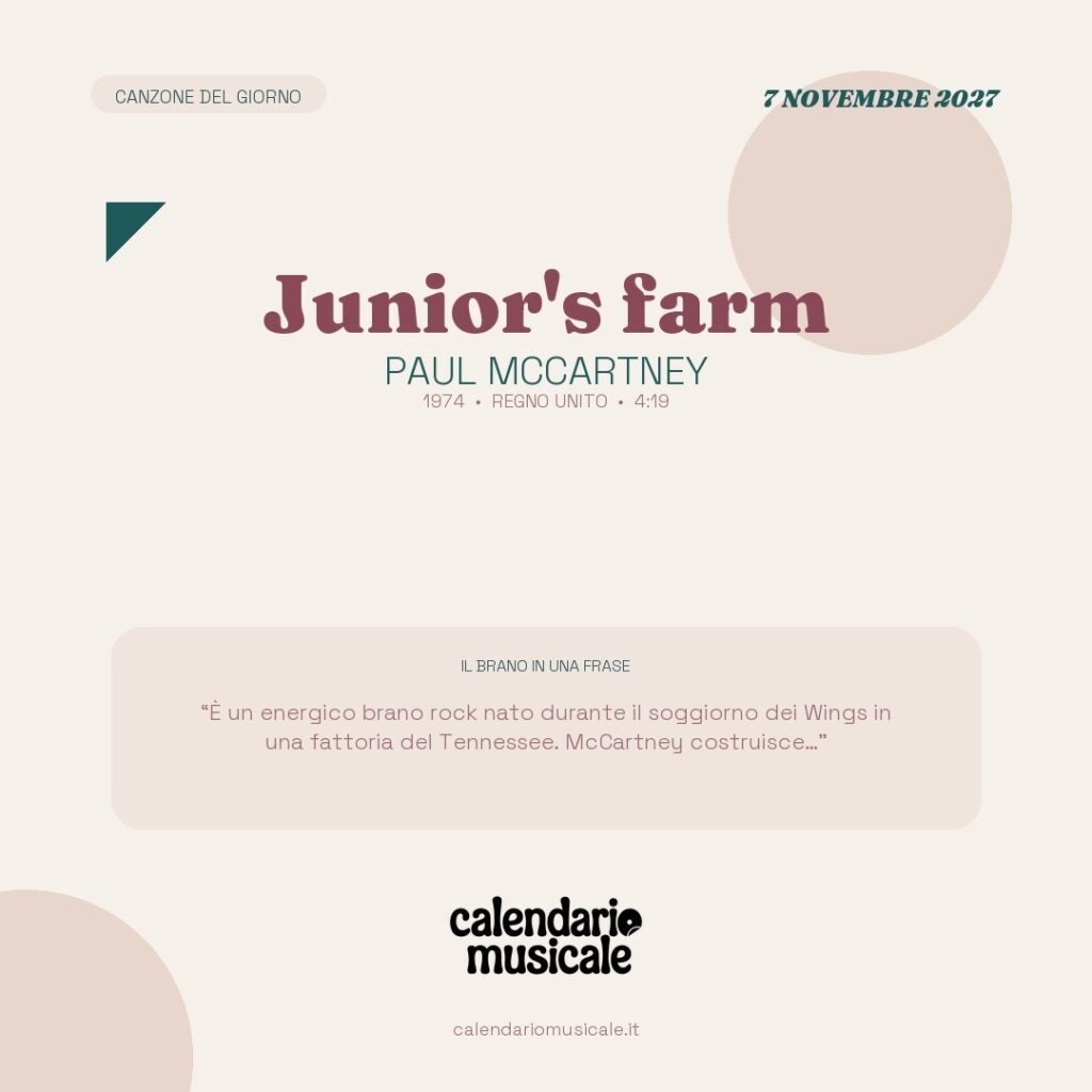Junior's farm di Paul McCartney – Calendario Musicale 2027