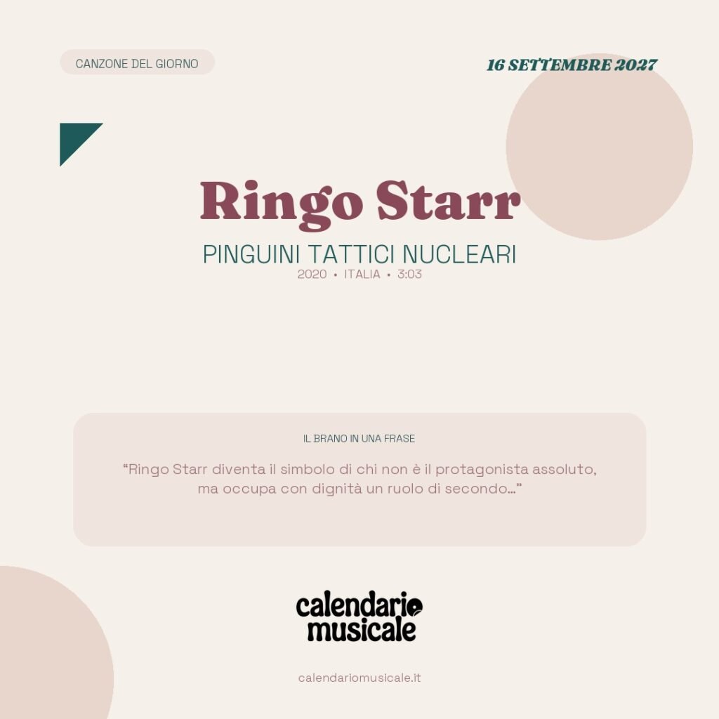 Ringo Starr di Pinguini Tattici Nucleari – Calendario Musicale 2027