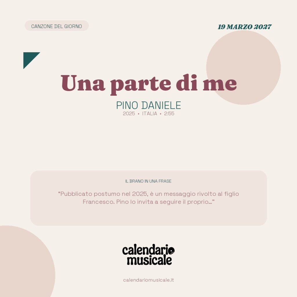 Una parte di me di Pino Daniele – Calendario Musicale 2027