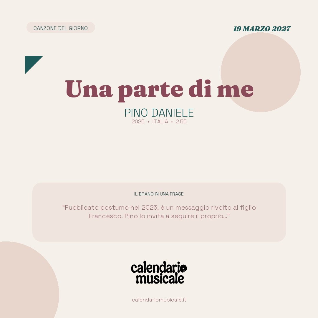 Una parte di me di Pino Daniele, la canzone del giorno