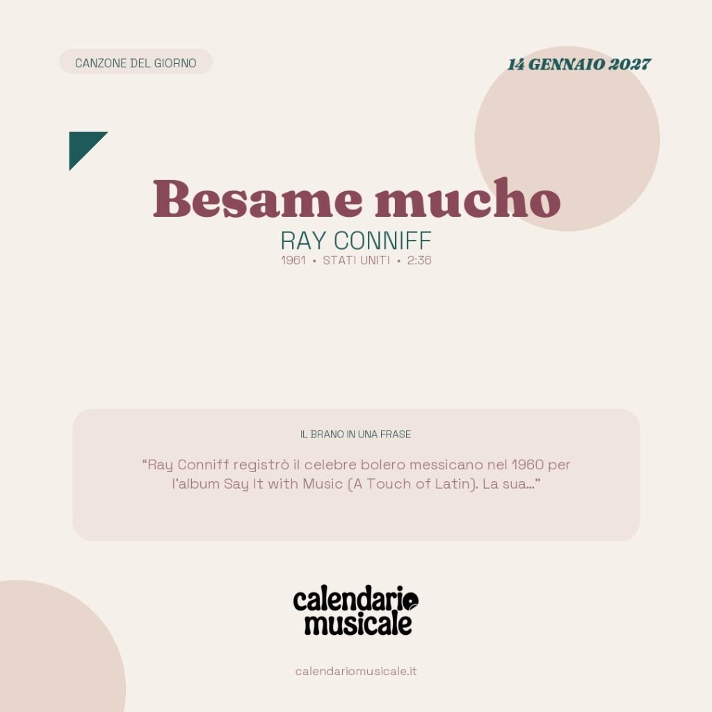 Besame mucho di Ray Conniff – Calendario Musicale 2027