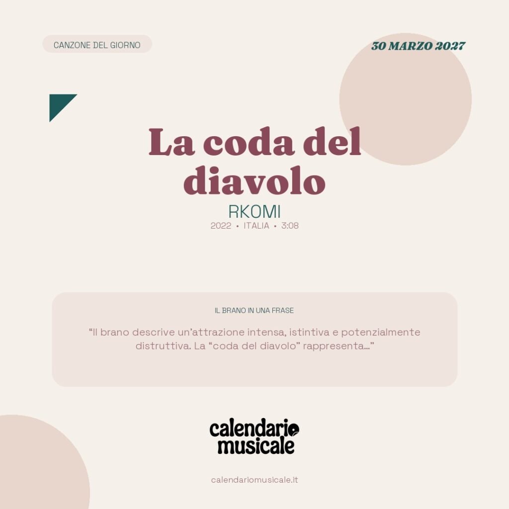 La coda del diavolo di Rkomi – Calendario Musicale 2027