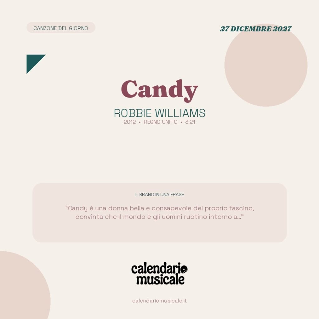 Candy di Robbie Williams – Calendario Musicale 2027
