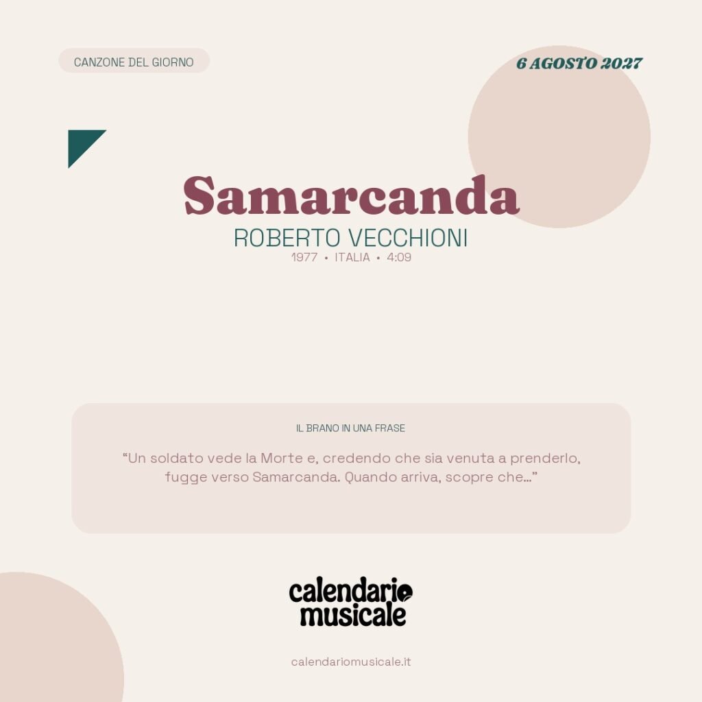 Samarcanda di Roberto Vecchioni – Calendario Musicale 2027