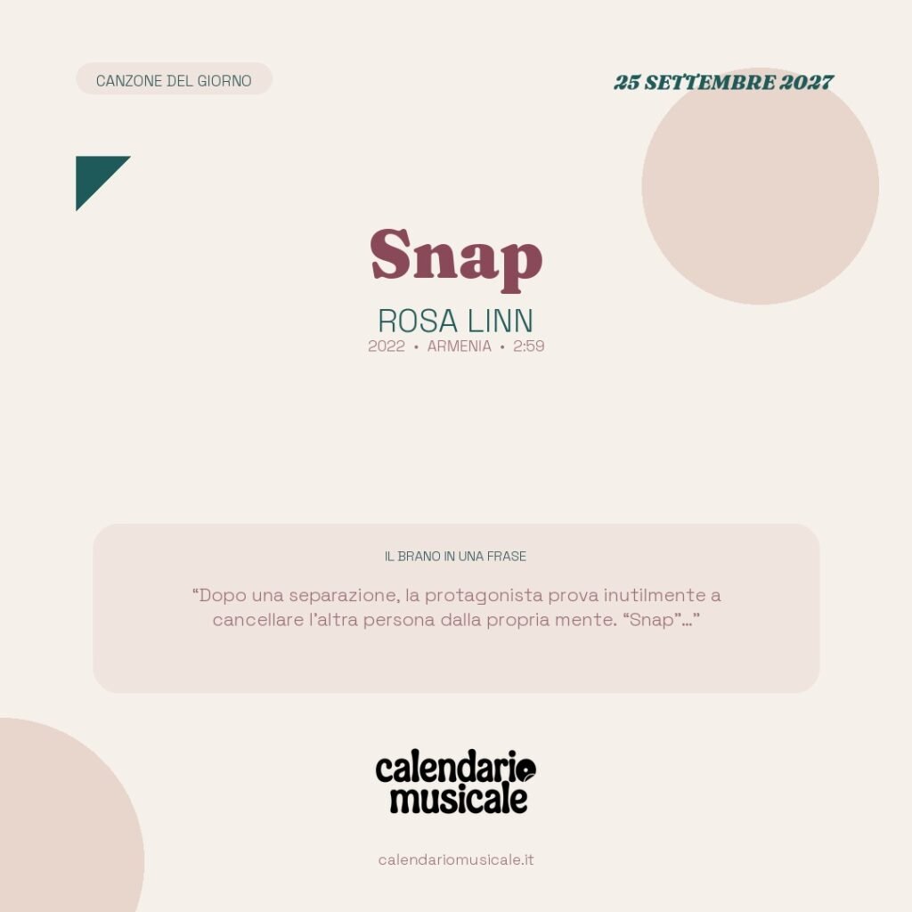 Snap di Rosa Linn – Calendario Musicale 2027