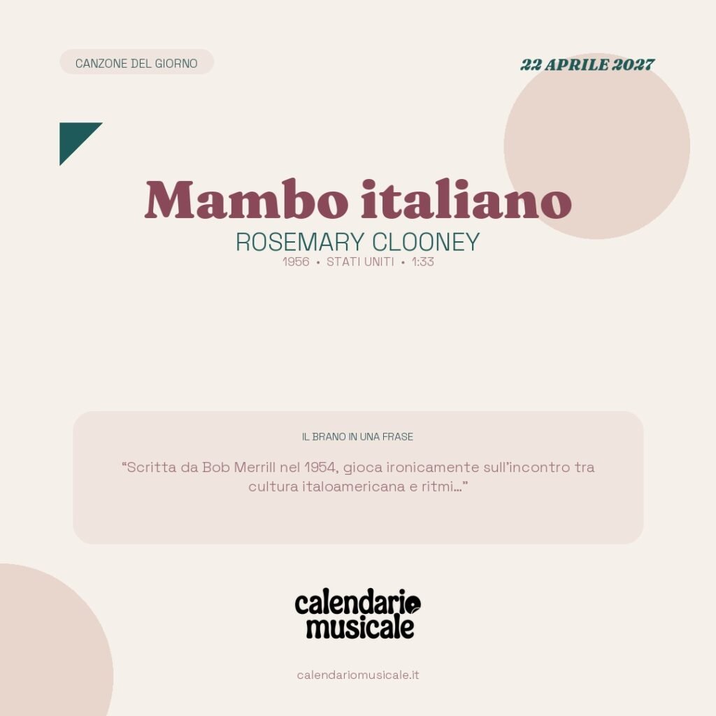 Mambo italiano di Rosemary Clooney – Calendario Musicale 2027