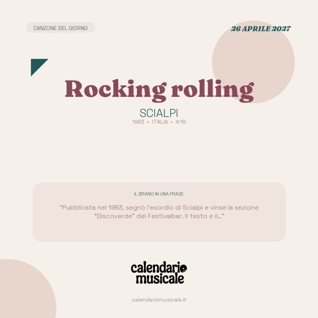 Rocking rolling di Scialpi – Calendario Musicale 2027