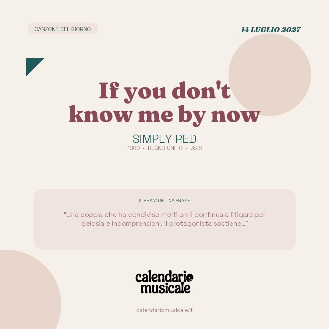 If you don’t know me by now di Simply Red, la canzone del giorno