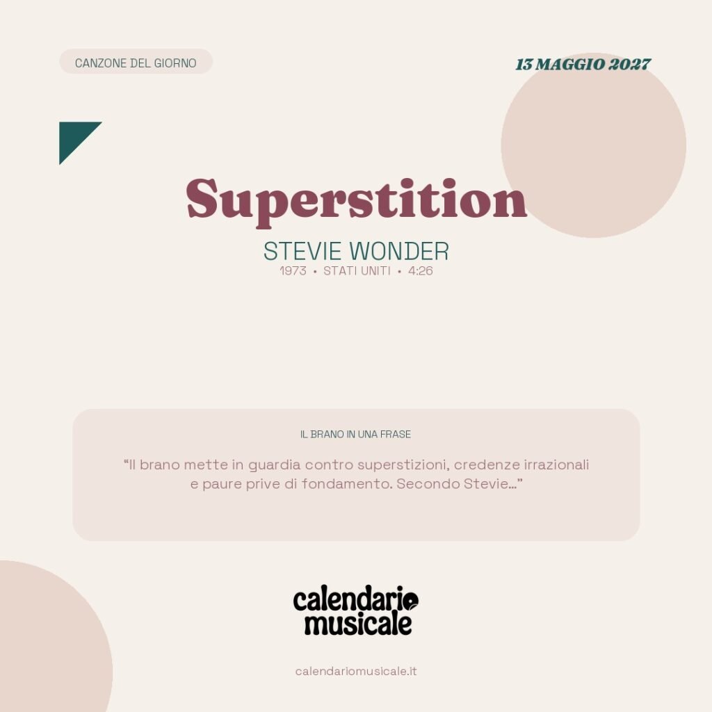 Superstition di Stevie Wonder – Calendario Musicale 2027