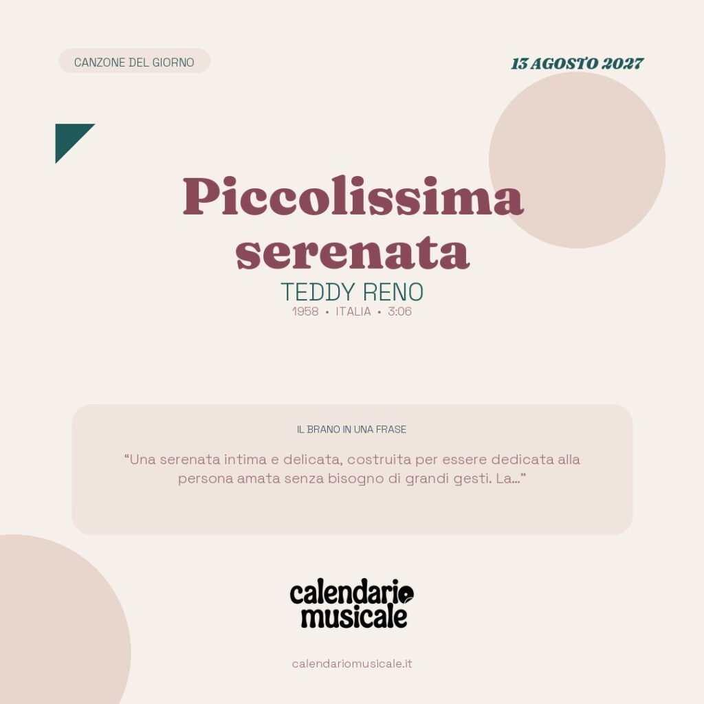 Piccolissima serenata di Teddy Reno – Calendario Musicale 2027