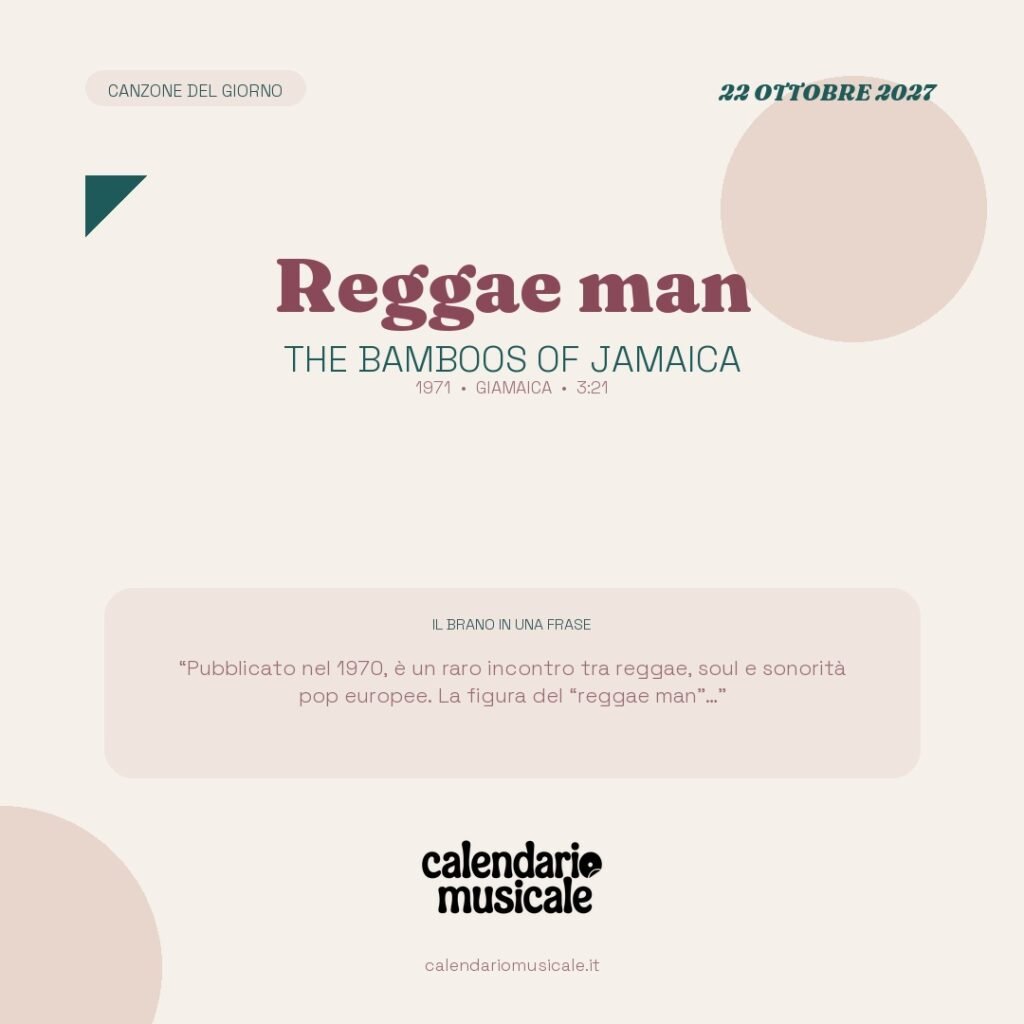 Reggae man di The Bamboos of Jamaica – Calendario Musicale 2027