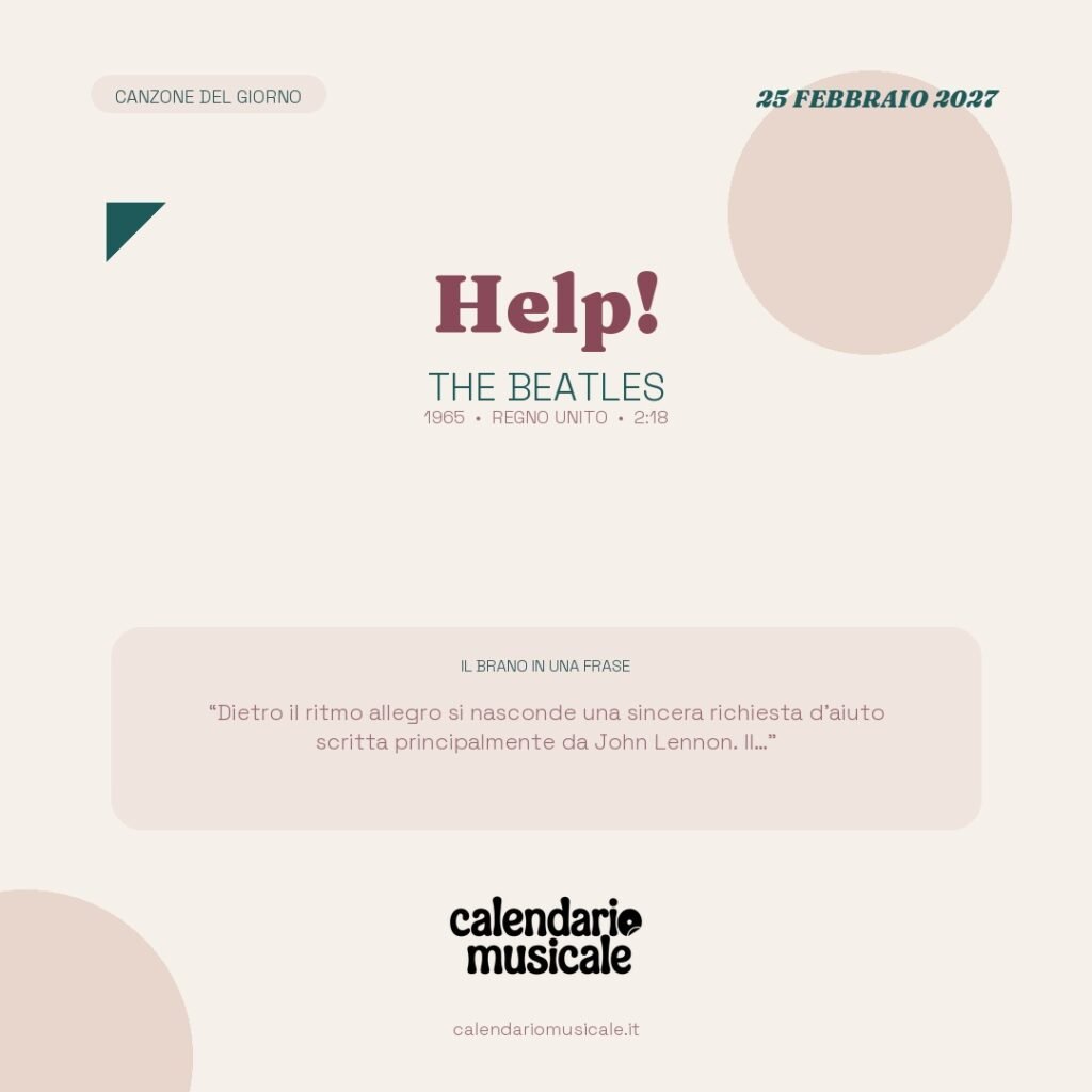 Help! di The Beatles – Calendario Musicale 2027