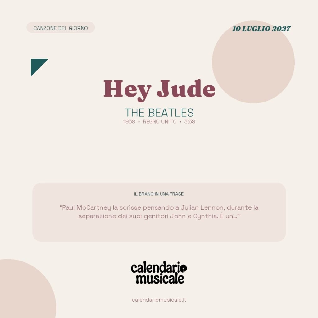 Hey Jude di The Beatles – Calendario Musicale 2027