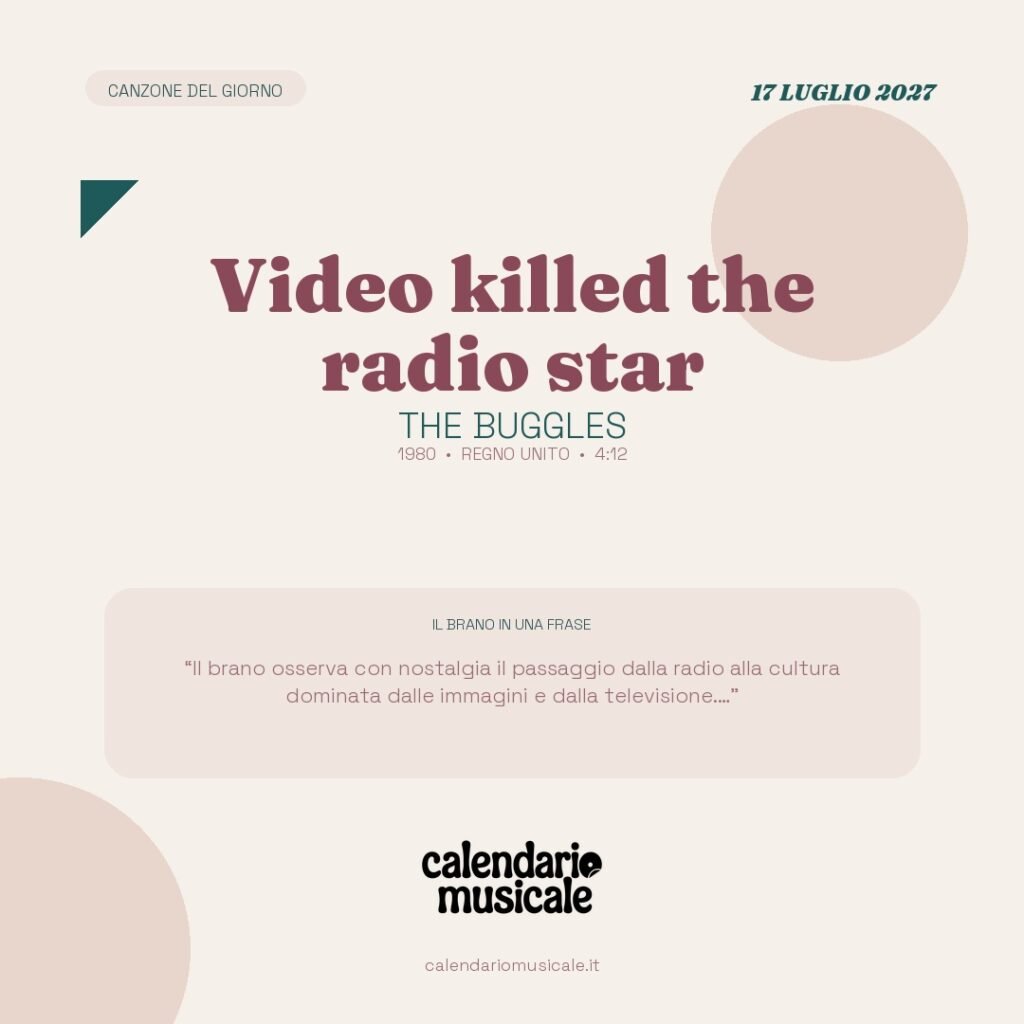 Video killed the radio star di The Buggles – Calendario Musicale 2027