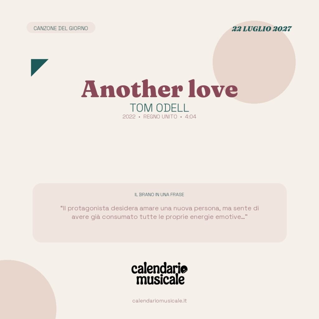 Another love di Tom Odell – Calendario Musicale 2027