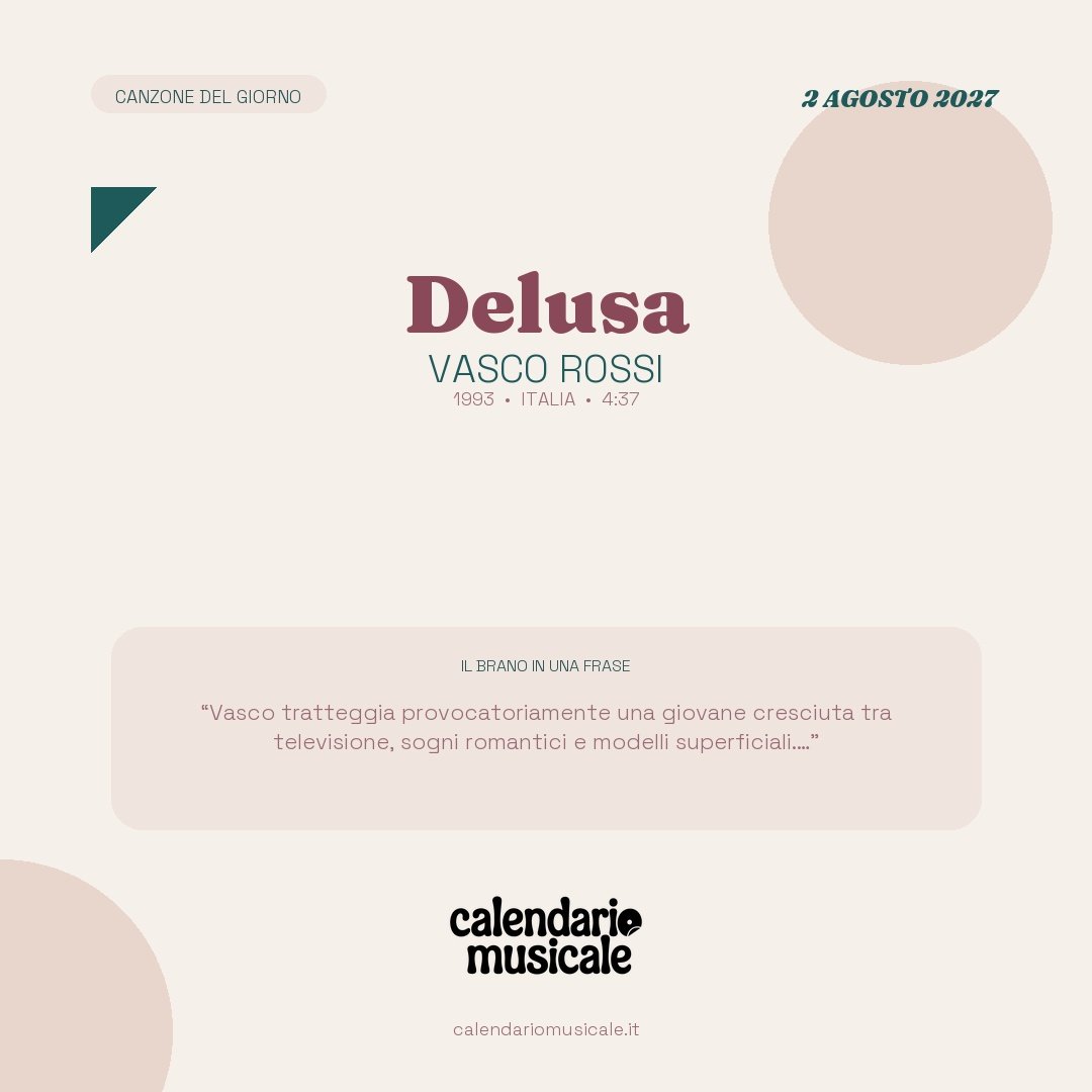 Delusa di Vasco Rossi, la canzone del giorno